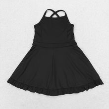 Load image into Gallery viewer, Baby Girls Black Knit Knee Length Active Wear Dresses