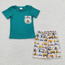 Load image into Gallery viewer, Baby Boys Tractor Pockets Shorts Sets