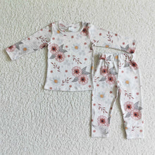 Load image into Gallery viewer, baby girls pink flower fall pajamas clothes sets