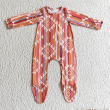Load image into Gallery viewer, Baby girls western pink aztec rompers