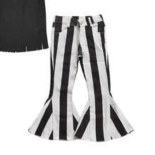 Load image into Gallery viewer, Baby Girls Black Halter Top Stripe Denim Pants Clothes Sets