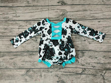 Load image into Gallery viewer, Baby cow blue leopard rompers
