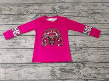 Load image into Gallery viewer, Baby Boys Western Hotpink Cow Long Sleeve shirts tops