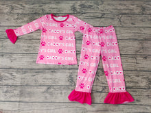 Load image into Gallery viewer, Baby Daddy's Girl Heart Pajamas Ruffle pants clothes sets