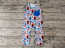 Load image into Gallery viewer, Baby boys Sleeveless Cow Western rompers