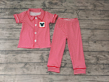 Load image into Gallery viewer, Baby Boys red stripe cartoon mouse pajamas sets