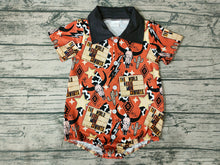 Load image into Gallery viewer, Baby Boys Cow Skull Western Short Sleeve Rompers