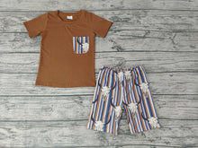 Load image into Gallery viewer, Baby Boys Cow Skull Summer Shorts Sets