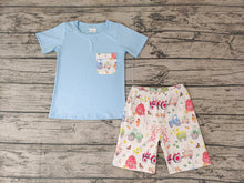 Load image into Gallery viewer, Baby Boys Farm Light Blue Summer Shorts Sets