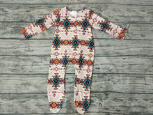 Load image into Gallery viewer, Baby Girls Aztec Zip Western rompers