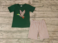 Load image into Gallery viewer, Baby Boys Duck summer brown plaid shorts sets