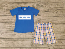 Load image into Gallery viewer, Baby Boys Sharks summer blue shorts sets