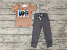 Load image into Gallery viewer, Baby Boys western Cows Tops Pants clothes sets