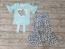 Load image into Gallery viewer, Baby Girls Bee Kind Heart Leopard Pants clothes sets