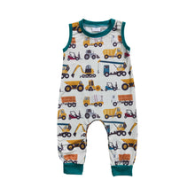 Load image into Gallery viewer, Baby Boys Truck Sleeveless Rompers