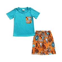Load image into Gallery viewer, Baby Boys Summer Western Cow Pockets Shorts Sets