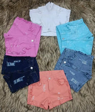 Load image into Gallery viewer, Baby Girls blue color summer denim shorts 1