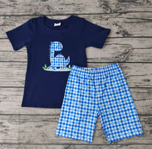 Load image into Gallery viewer, Baby boys dinosaur embroidered shorts sets