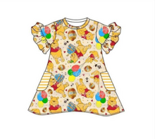 Load image into Gallery viewer, Baby girls bear cartoon dresses