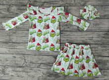 Load image into Gallery viewer, baby girls Christmas cartoon skirt 3pcs sets