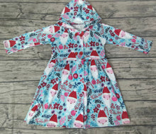Load image into Gallery viewer, Baby girls hooded Christmas santa long sleeve dresses