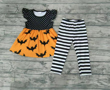 Load image into Gallery viewer, baby girls Halloween bat tunic legging clothes sets