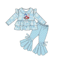 Load image into Gallery viewer, Baby girls snowman tunic bell bottom pants clothes sets
