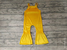 Load image into Gallery viewer, baby girls mustard velvet jumpsuits overalls