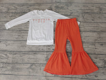 Load image into Gallery viewer, Baby Girls pumpkin pies thanksgiving white shirt pants sets