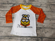 Load image into Gallery viewer, Baby boys Halloween pumpkin shirts