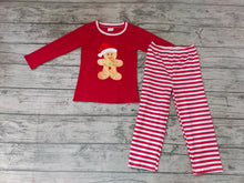 Load image into Gallery viewer, Baby boys Christmas gingerbread red pants sets