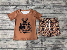 Load image into Gallery viewer, Baby Boys Duck Hunting Season Brown Tee Shirts Shorts Clothes Sets
