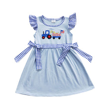 Load image into Gallery viewer, Baby Girls 4th of July Dog Knee Length Dresses