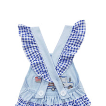 Load image into Gallery viewer, Baby Girls 4th of July Dog Ruffle Bubble Rompers
