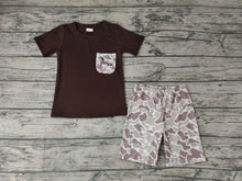 Load image into Gallery viewer, Baby Boys Brown Duck Camo Summer Shorts Sets