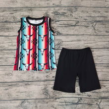 Load image into Gallery viewer, Baby Boys Western Cow Aztec Shorts Sets