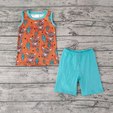 Load image into Gallery viewer, Baby Boys Western Highland Cow Sleeveless Tee Shirts Shorts Sets
