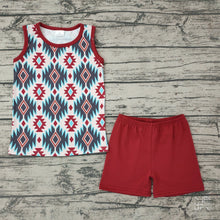Load image into Gallery viewer, Baby Boys Western Aztec Sleeveless Tee Shirts Shorts Sets