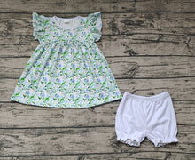 Load image into Gallery viewer, Baby Girls Blue Berry Flutter Sleeve Top Shorts Clothes Sets