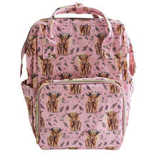 Load image into Gallery viewer, Adult mommy pink heifer cow floral backbags bags