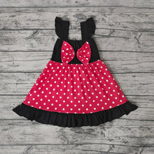 Load image into Gallery viewer, Baby Girls Black Bow Summer Knee Length Dresses