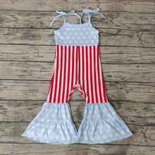 Load image into Gallery viewer, Baby Girls 4th Of July Stars Bell Bottom Jumpsuits