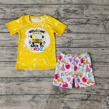 Load image into Gallery viewer, Baby Boys Back To School Bus Shorts Sets