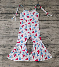 Load image into Gallery viewer, Baby Girls 4th Of July Popstick Straps Bell Pants Jumpsuits