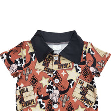 Load image into Gallery viewer, Baby Boys Cow Skull Western Short Sleeve Rompers