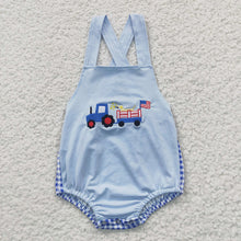 Load image into Gallery viewer, Baby Boys 4th of July Dog Bubble Rompers