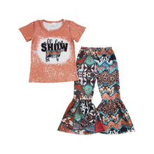 Load image into Gallery viewer, Baby Girls All For Show Cow Western Bell Pants Clothes Sets