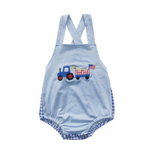 Load image into Gallery viewer, Baby Boys 4th of July Dog Bubble Rompers