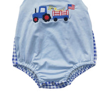 Load image into Gallery viewer, Baby Boys 4th of July Dog Bubble Rompers