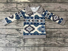Load image into Gallery viewer, Baby Boys Green Aztec Long Sleeve Pullover Tops